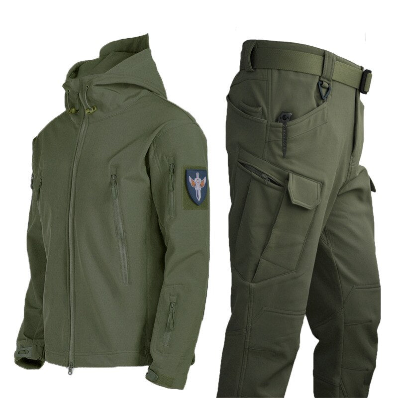 Conjunto Traje Tático Militar de Inverno Resistente e Impermeável - Jaqueta e Calça ArmyPlus